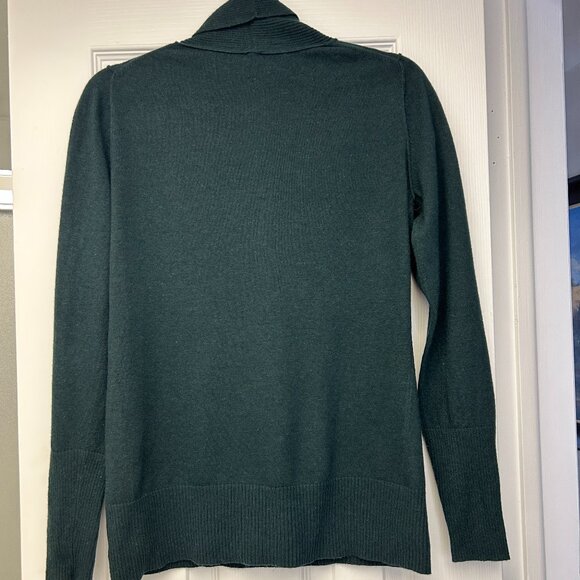 Womens Hunter Green Shawl Collar Cashmere Blend Sweater Size Small - Picture 5 of 10